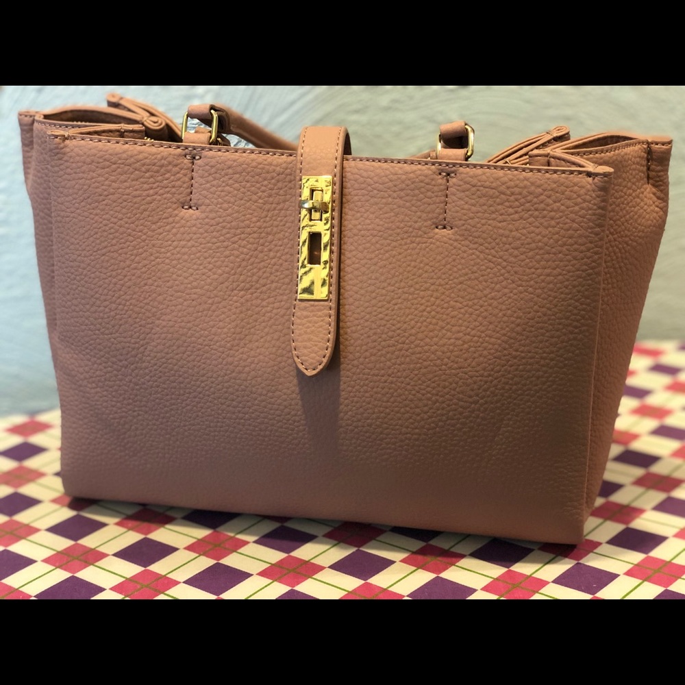 Large Three Section Blush Pink Purse